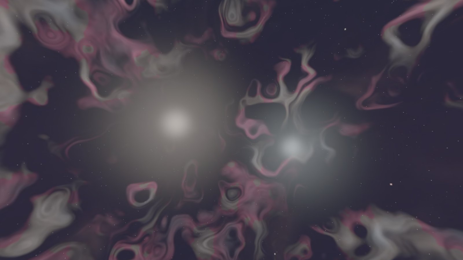 Two soft lights among drifting clouds