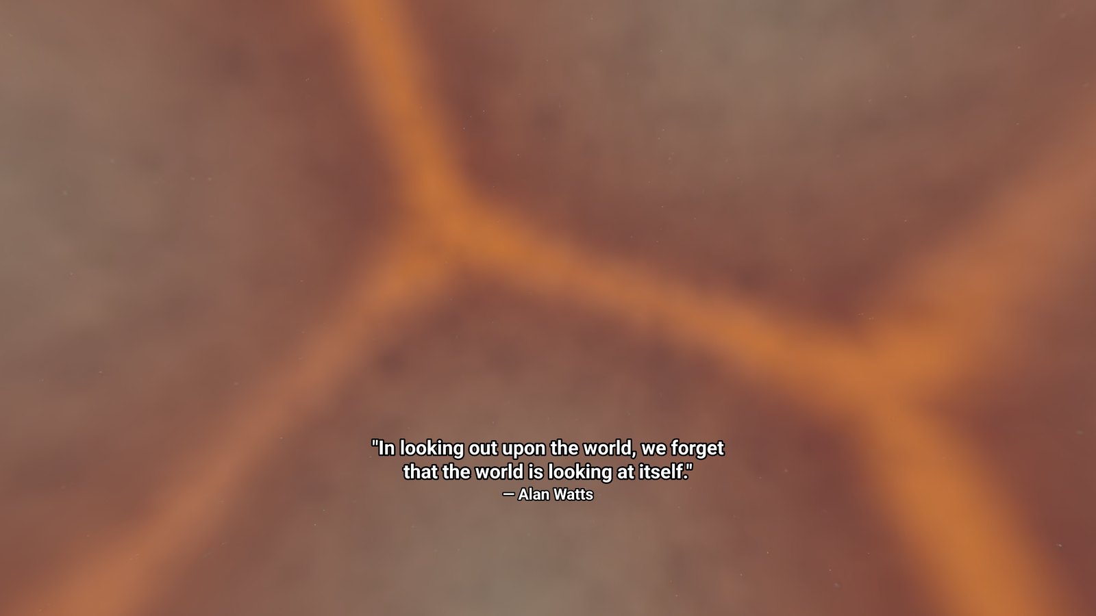 A quote by Alan Watts over a warm glowing scene